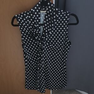 Elegant Black and White Polka Dot Blouse